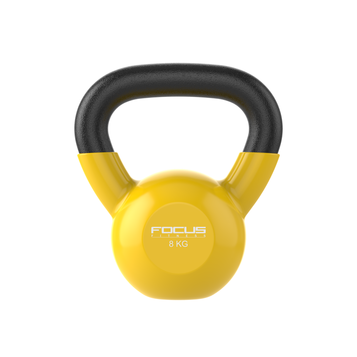 8_kg_1_ Kettlebell - Focus Fitness Vinyl - 8 kg - Geel