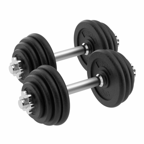 verstelbare_dumbbellset_-_focus_fitness_-_2x14_kg_-_gietijzer_-_2 Verstelbare dumbbellset - Focus Fitness - 2 x 14 kg - Gietijzer