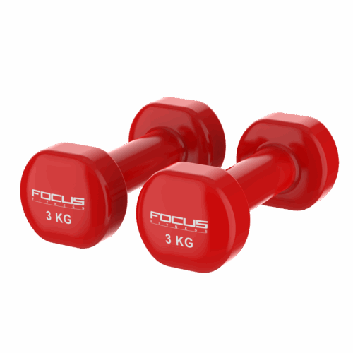 vinyl_dumbbell_3_kg_-_2 Vinyl Dumbbells - Focus Fitness - 2 x 3 kg
