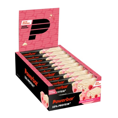 3ecebb991808d2e647615a0c2e3e56b5f715200c_3426_box Powerbar Protein Plus 33% Bar Vanilla-Raspberry 90 Gram Box